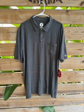 Toes on the nose Men's Charcoal Gray Polo Shirt NWT